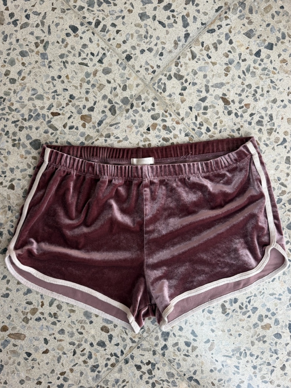 Pink Velvet Color Block Athletic Shorts